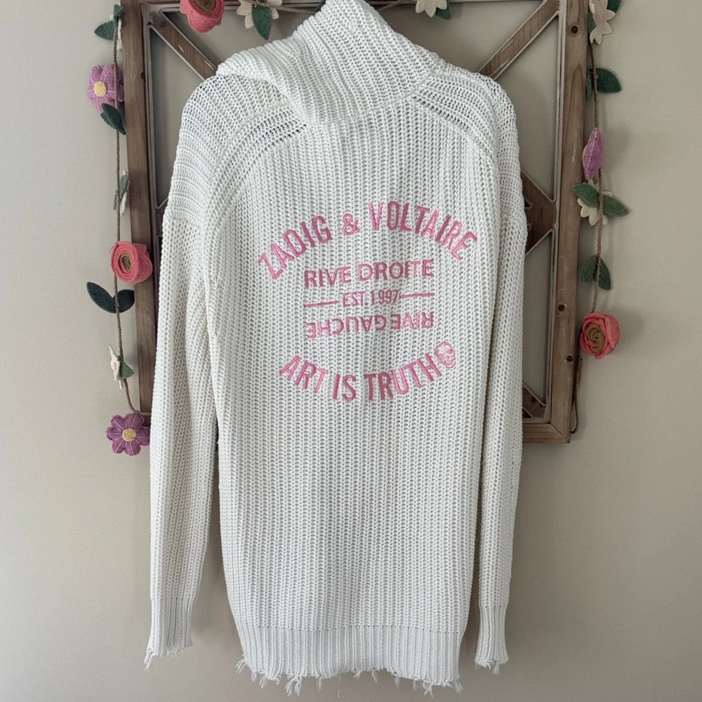 Zadig & Voltaire M/L Anya Cow Blason Cardigan - Picture 3 of 12